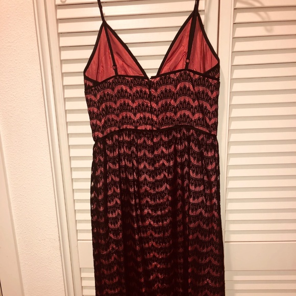 TRINA TURK PINK AND BLACK LACE COCKTAIL DRESS - Picture 3 of 4